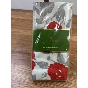 Kate Spade Garden‎ Rose Set of 4 Cloth Napkins NEW
